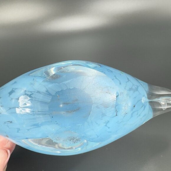 Venetian Art Glass Dolphin Fish Figurine Paperweight Blue Clear Edges Italian - Picture 9 of 12